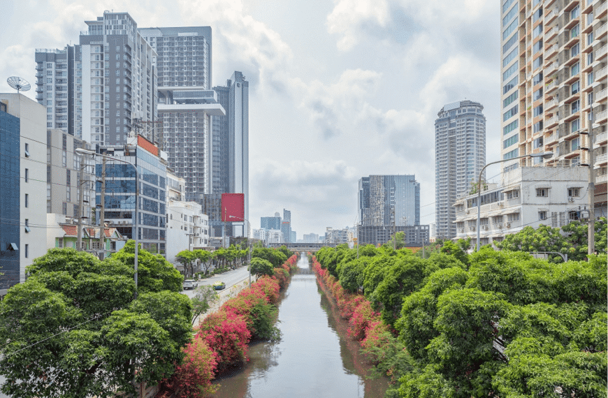 rain filled pavements and puddle reflections on bangkok’s forgotten streets
